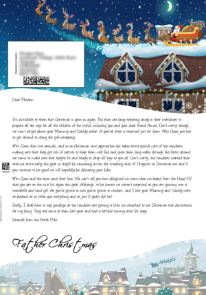 Santa Taking Off from House - Personalised Santa Letter Background