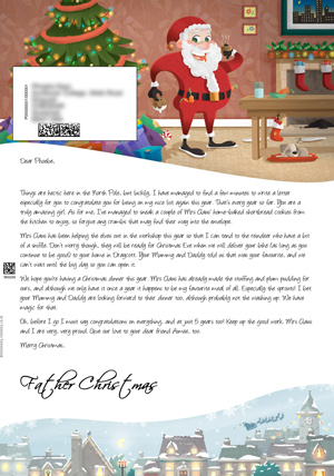 Santa Having a Snack - Personalised Santa Letter Background