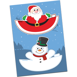 Santa and Snowman Festive Cut out